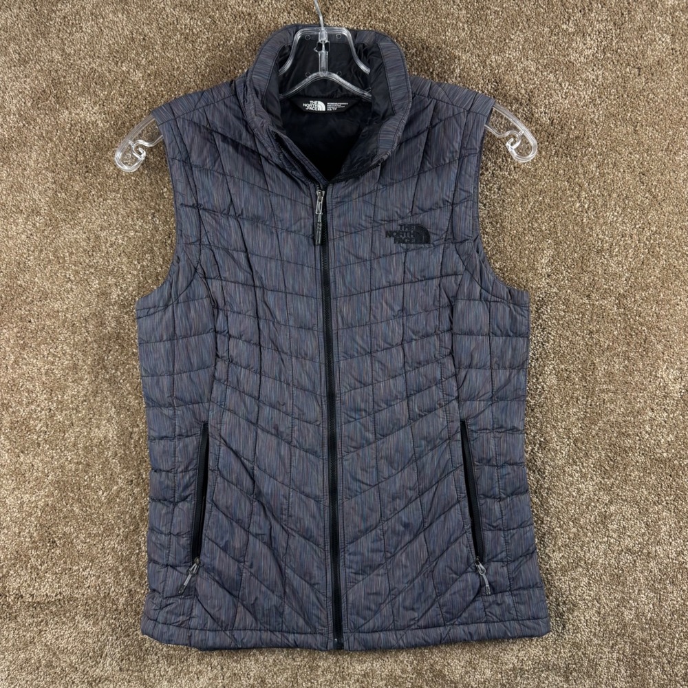 The North Face Womens Thermoball Puffer Vest Grey Space Dye Full Zip XS